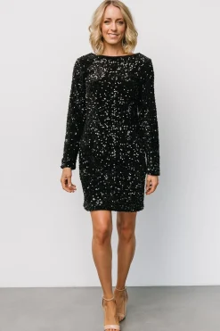 Hot Baltic Born Betty Sequin Short Dress | Black