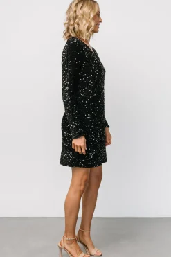 Hot Baltic Born Betty Sequin Short Dress | Black