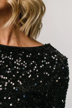 Hot Baltic Born Betty Sequin Short Dress | Black