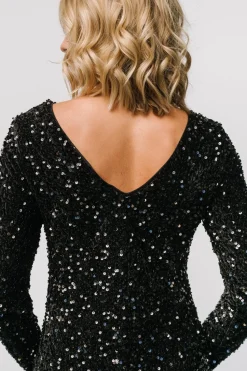 Hot Baltic Born Betty Sequin Short Dress | Black