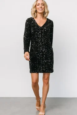 Hot Baltic Born Betty Sequin Short Dress | Black