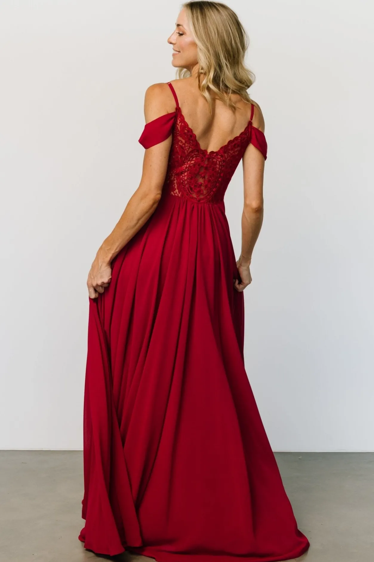 Sale Baltic Born Bianca Lace Maxi Dress | Crimson