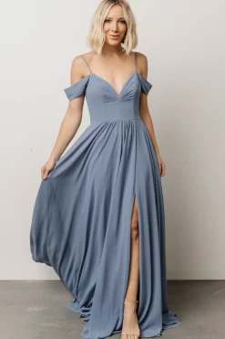 Clearance Baltic Born Bianca Lace Maxi Dress | Dusty Blue DustyBlue