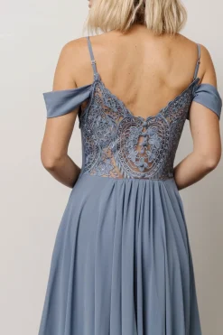 Clearance Baltic Born Bianca Lace Maxi Dress | Dusty Blue DustyBlue