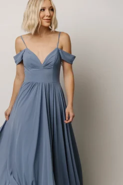 Clearance Baltic Born Bianca Lace Maxi Dress | Dusty Blue DustyBlue
