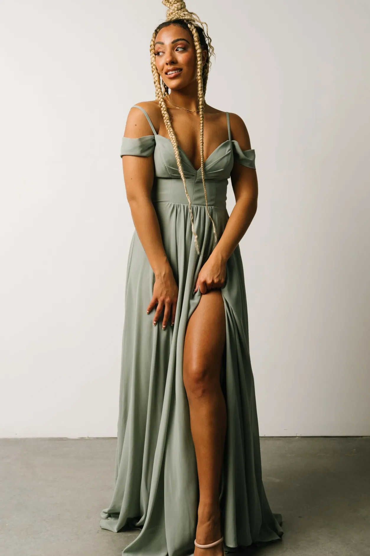 Online Baltic Born Bianca Lace Maxi Dress | Dusty Sage DustySage