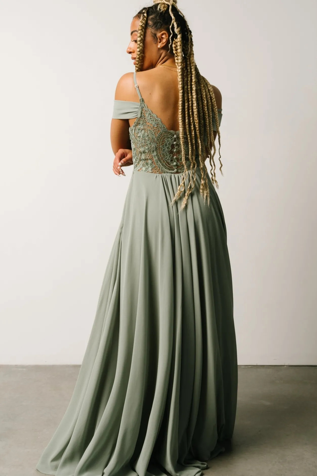 Online Baltic Born Bianca Lace Maxi Dress | Dusty Sage DustySage