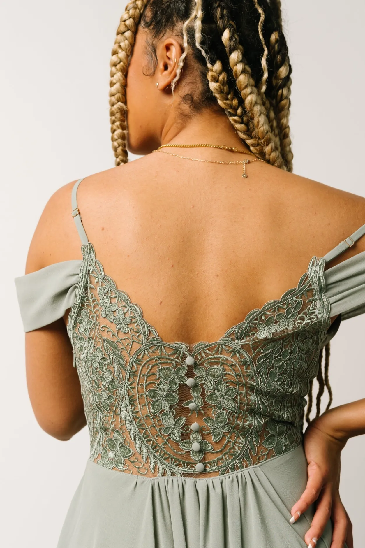 Online Baltic Born Bianca Lace Maxi Dress | Dusty Sage DustySage