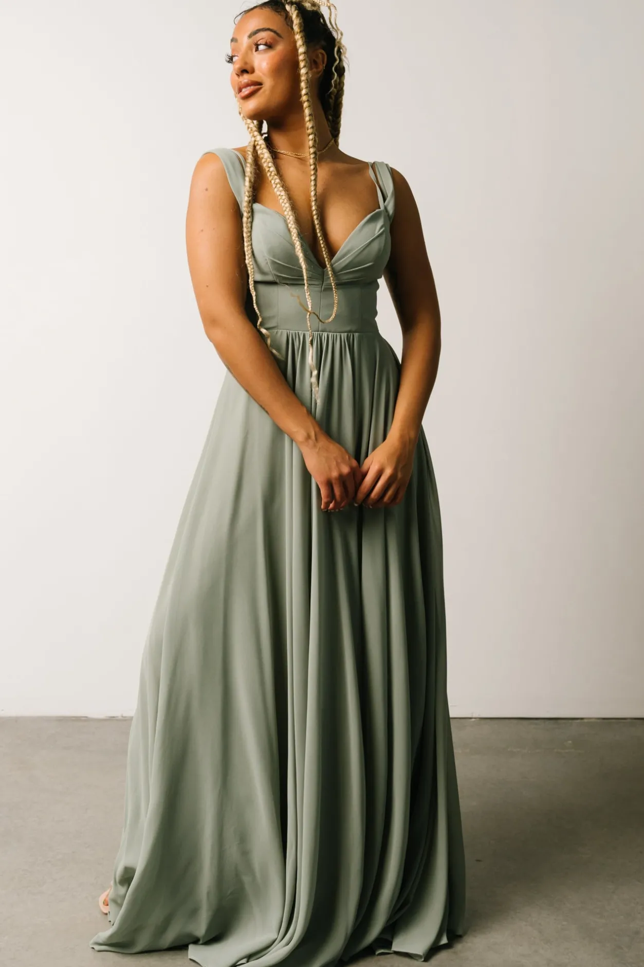Online Baltic Born Bianca Lace Maxi Dress | Dusty Sage DustySage