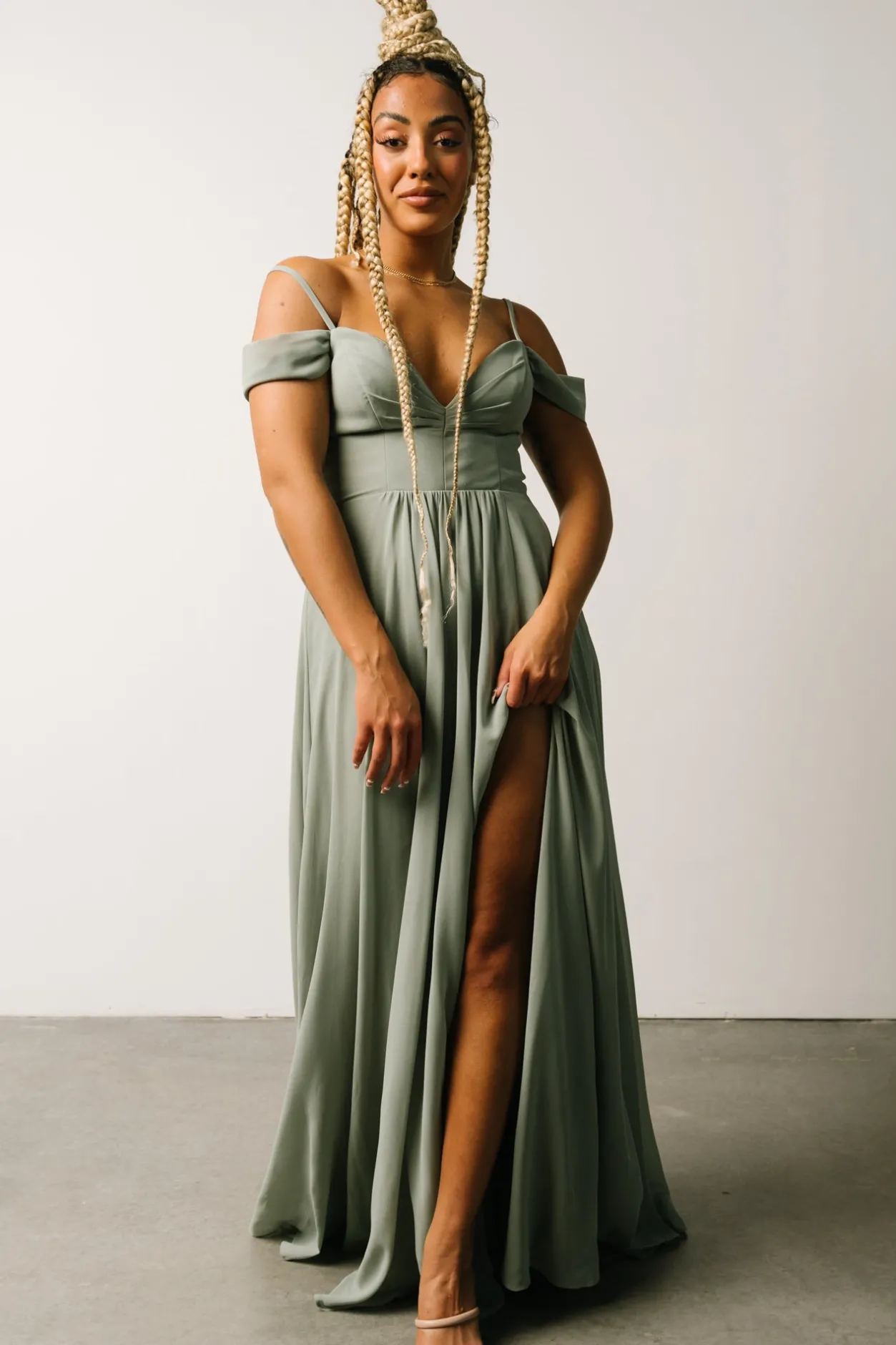 Online Baltic Born Bianca Lace Maxi Dress | Dusty Sage DustySage