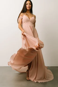 New Baltic Born Bianca Lace Maxi Dress | Nude Blush NudeBlush