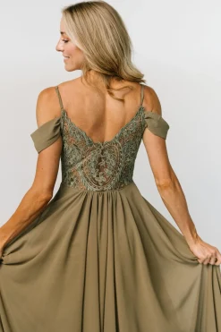 Discount Baltic Born Bianca Lace Maxi Dress | Olive