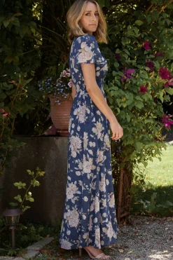 Best Baltic Born Birdie Maxi Dress | Blue + Blush Floral Blue+BlushFloral