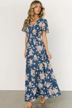 Best Baltic Born Birdie Maxi Dress | Blue + Blush Floral Blue+BlushFloral