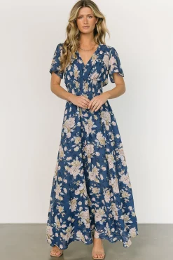 Best Baltic Born Birdie Maxi Dress | Blue + Blush Floral Blue+BlushFloral