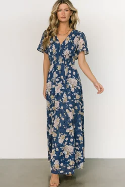 Best Baltic Born Birdie Maxi Dress | Blue + Blush Floral Blue+BlushFloral
