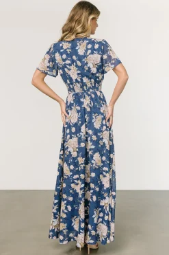 Best Baltic Born Birdie Maxi Dress | Blue + Blush Floral Blue+BlushFloral