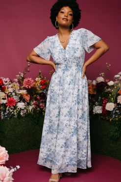 Hot Baltic Born Birdie Maxi Dress | Off White + Blue OffWhite+Blue