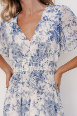 Hot Baltic Born Birdie Maxi Dress | Off White + Blue OffWhite+Blue