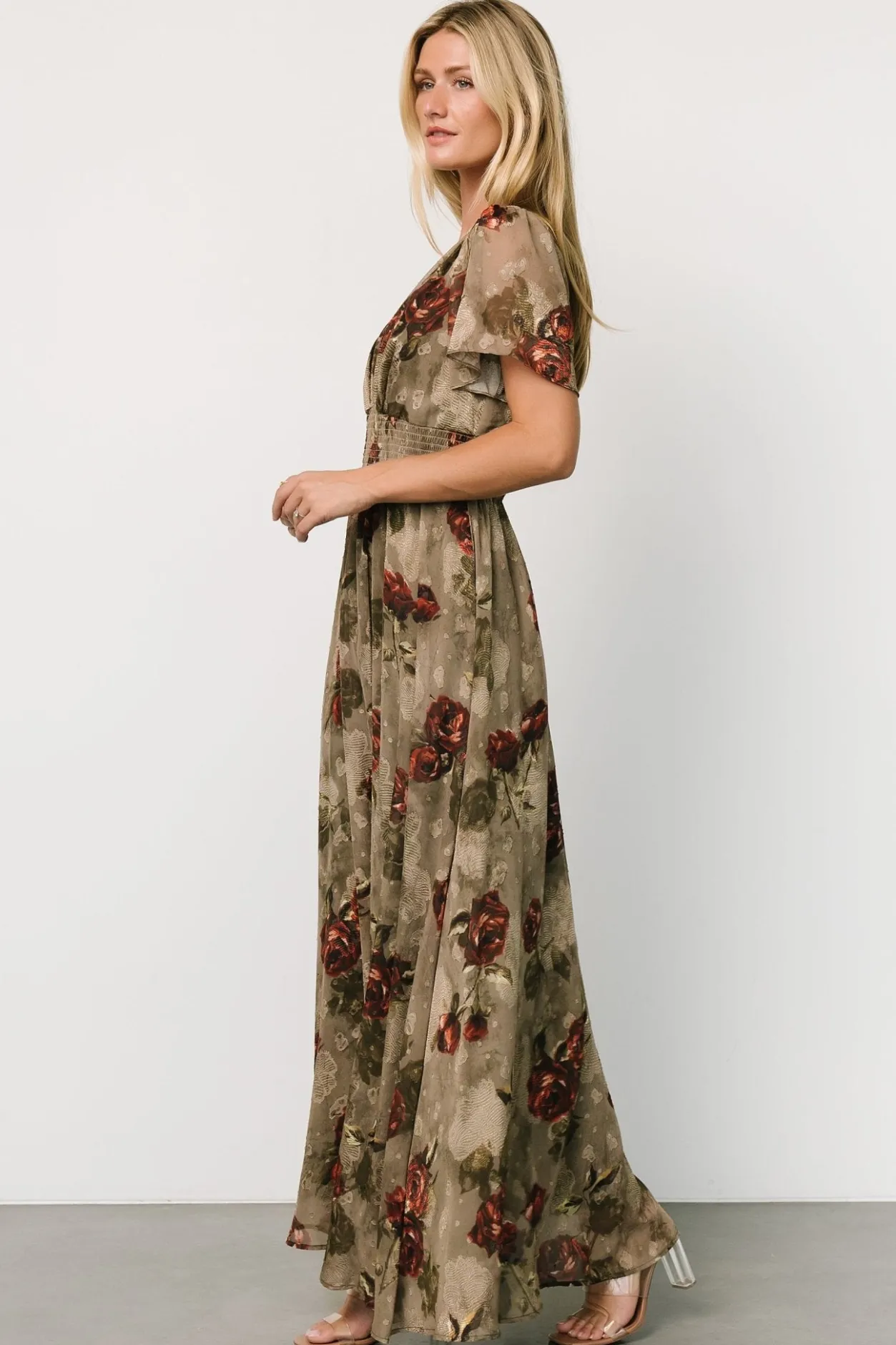 New Baltic Born Birdie Maxi Dress | Olive Floral OliveFloral