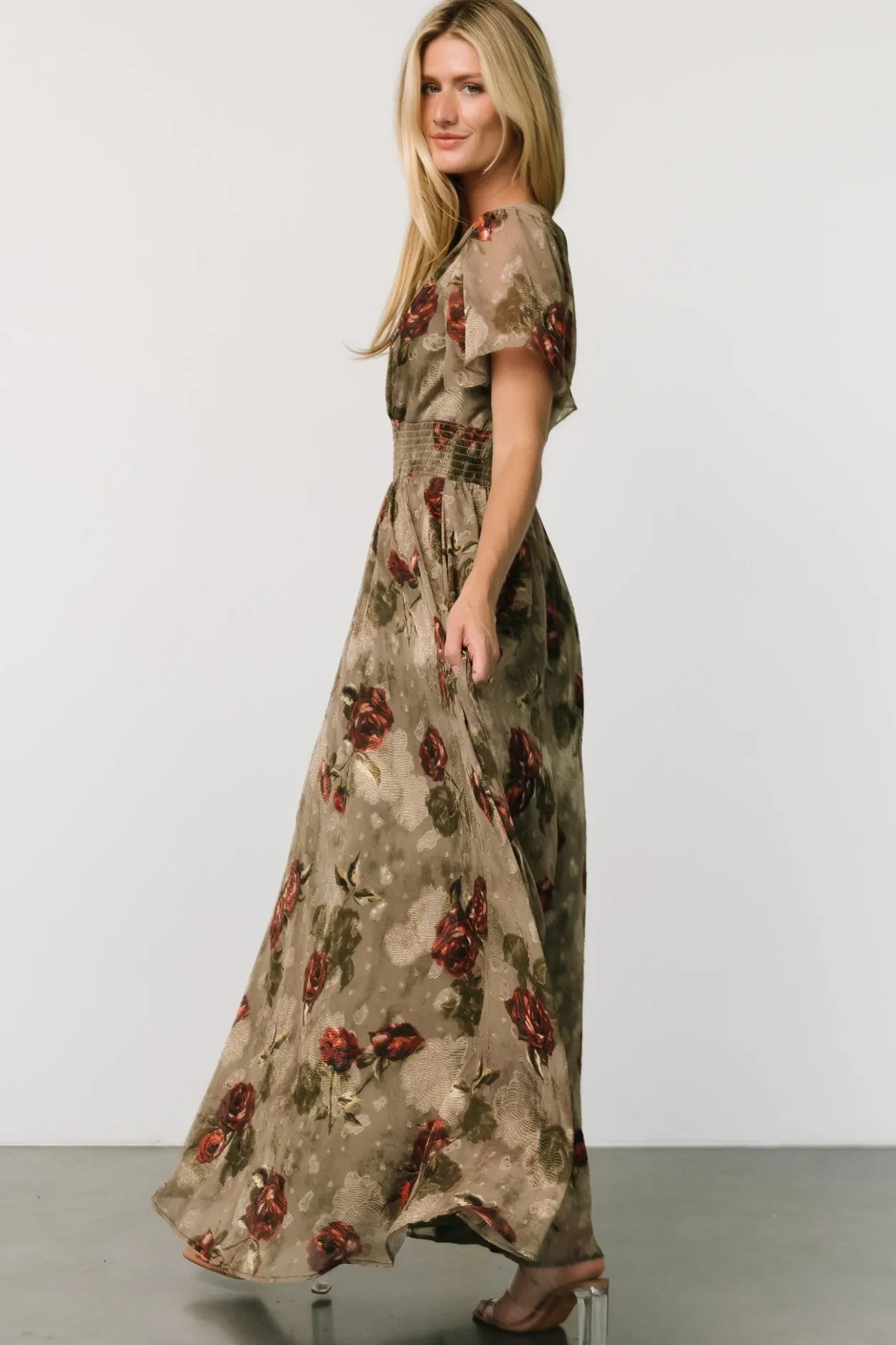 New Baltic Born Birdie Maxi Dress | Olive Floral OliveFloral