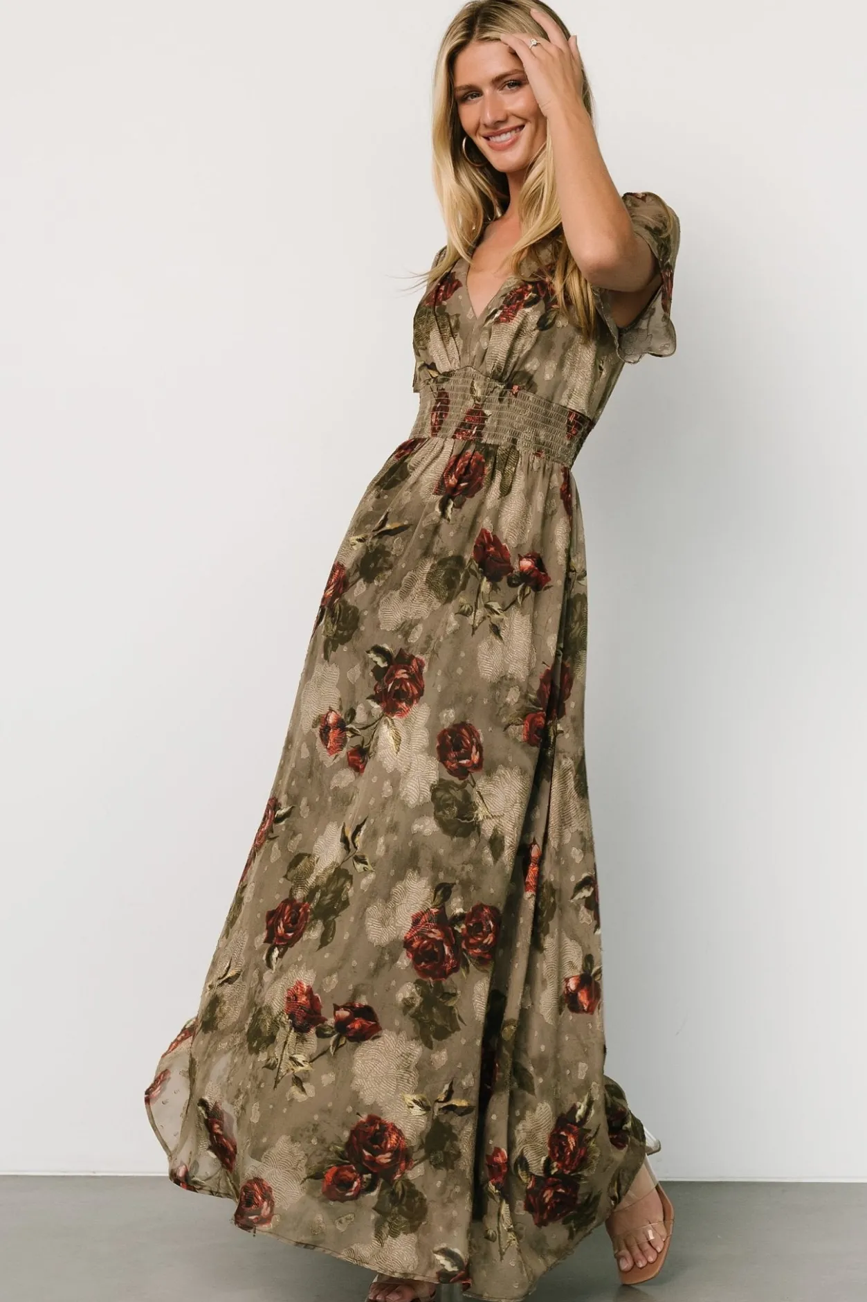 New Baltic Born Birdie Maxi Dress | Olive Floral OliveFloral