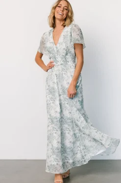 Outlet Baltic Born Birdie Maxi Dress | White + Sage Floral White+SageFloral