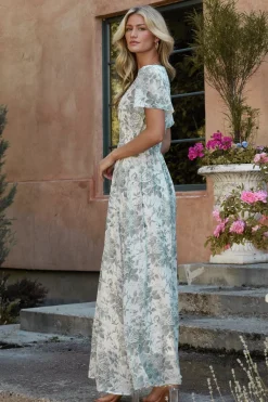 Outlet Baltic Born Birdie Maxi Dress | White + Sage Floral White+SageFloral