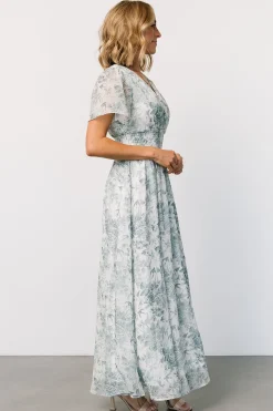 Outlet Baltic Born Birdie Maxi Dress | White + Sage Floral White+SageFloral