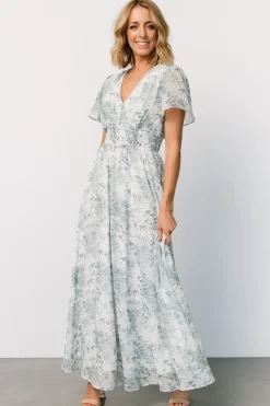 Outlet Baltic Born Birdie Maxi Dress | White + Sage Floral White+SageFloral