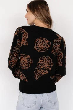 New Baltic Born Blake Floral Sweater | Black + Camel Black+Camel