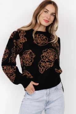 New Baltic Born Blake Floral Sweater | Black + Camel Black+Camel