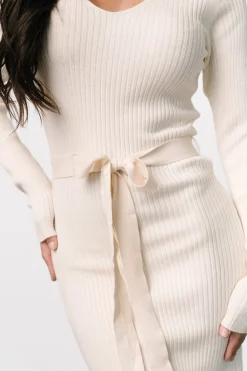 Online Baltic Born Blayne Ribbed Midi Dress | Cream