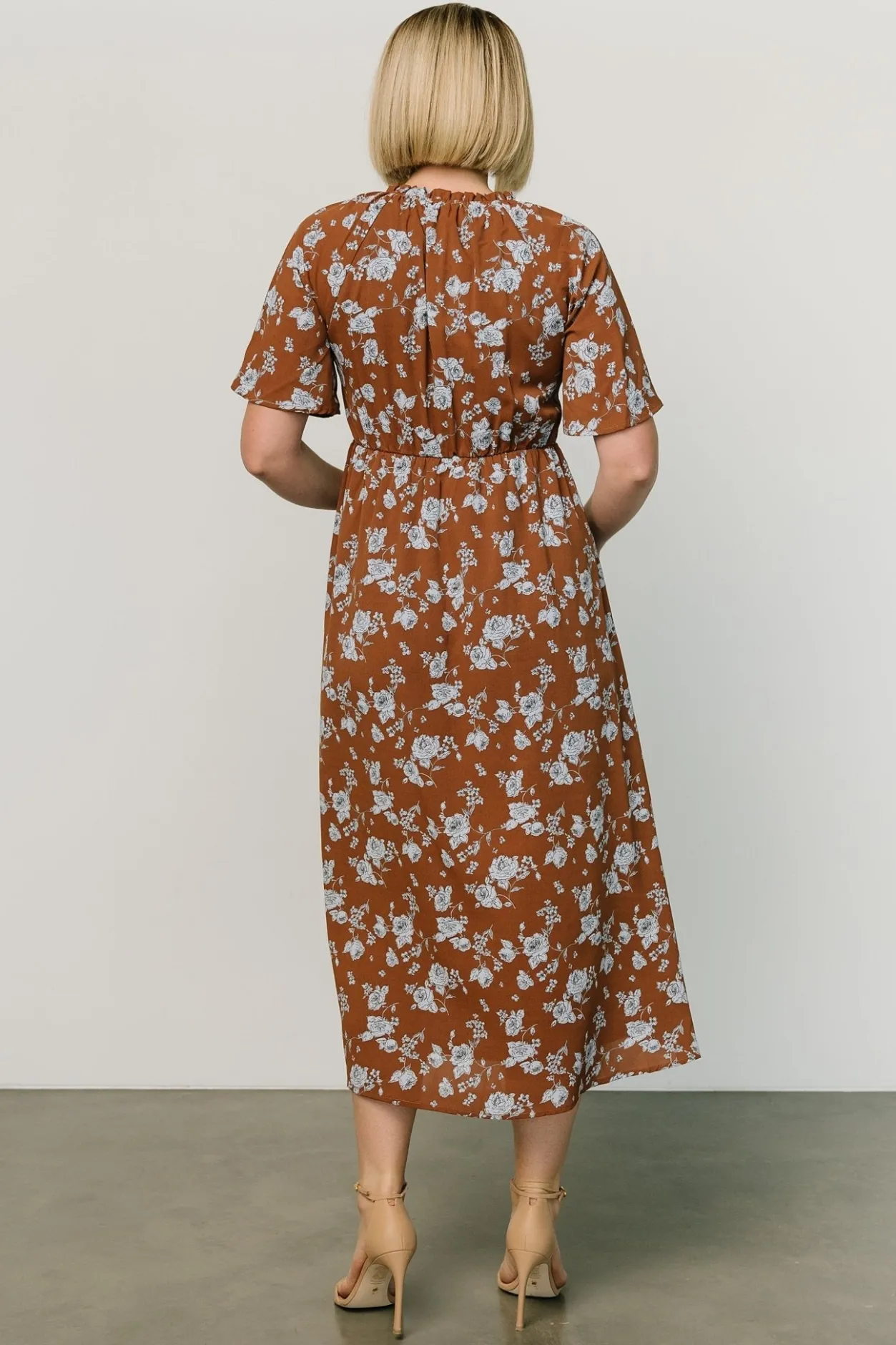 Clearance Baltic Born Botega Midi Dress | Brown + Blue Brown+Blue