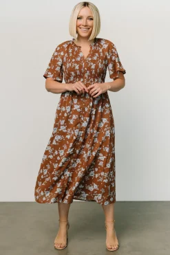 Clearance Baltic Born Botega Midi Dress | Brown + Blue Brown+Blue