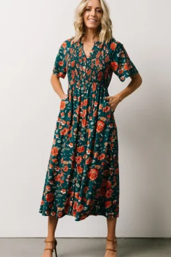 Best Baltic Born Botega Midi Dress | Jade Multi Floral JadeMultiFloral