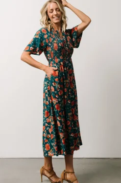 Best Baltic Born Botega Midi Dress | Jade Multi Floral JadeMultiFloral