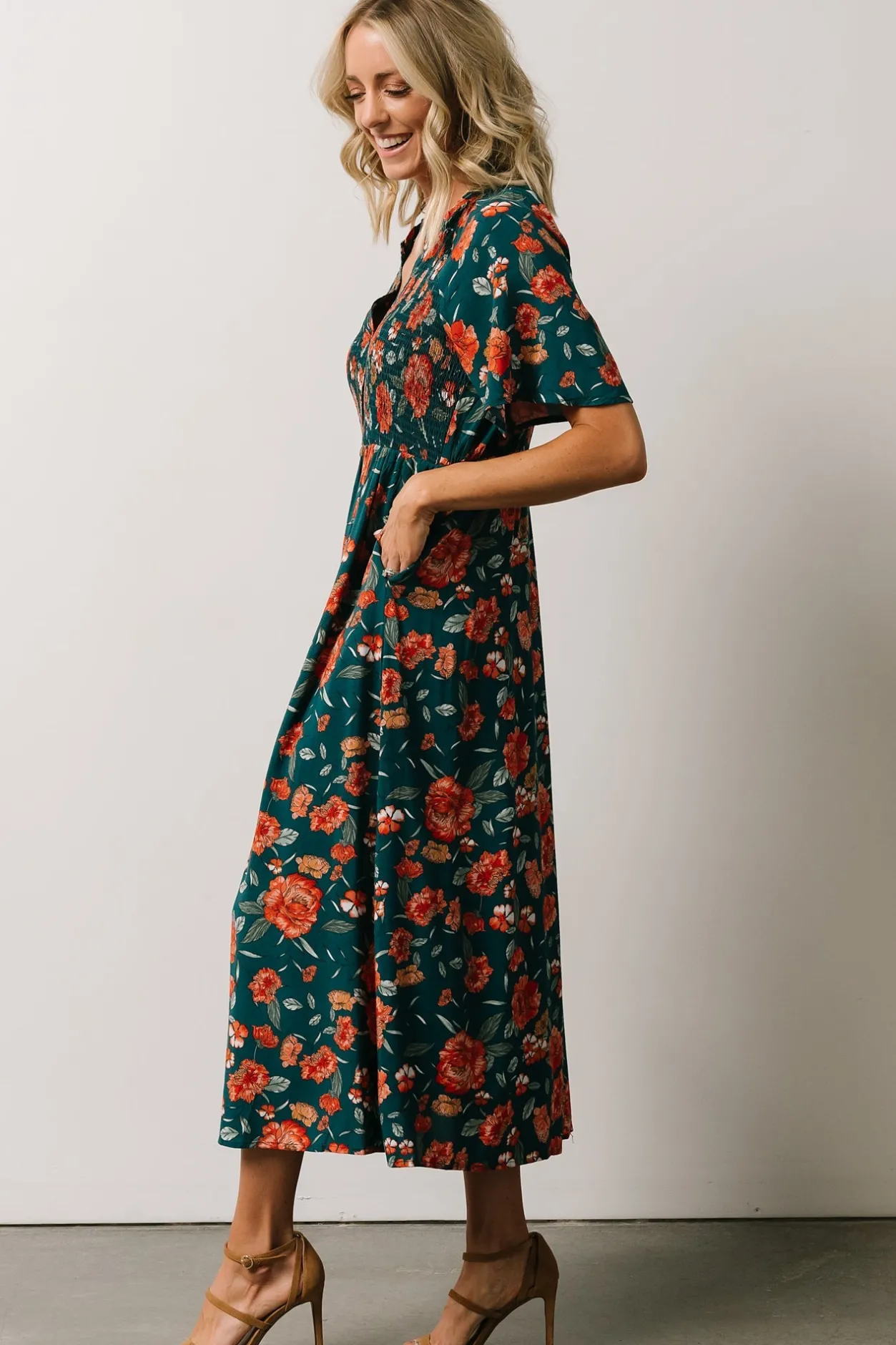 Best Baltic Born Botega Midi Dress | Jade Multi Floral JadeMultiFloral