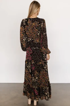Online Baltic Born Bowman Deep V Maxi Dress | Black Multi BlackMulti