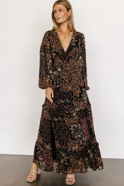 Online Baltic Born Bowman Deep V Maxi Dress | Black Multi BlackMulti