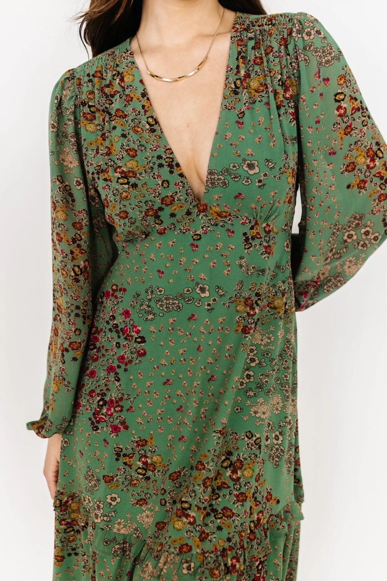Hot Baltic Born Bowman Deep V Maxi Dress | Green Multi GreenMulti