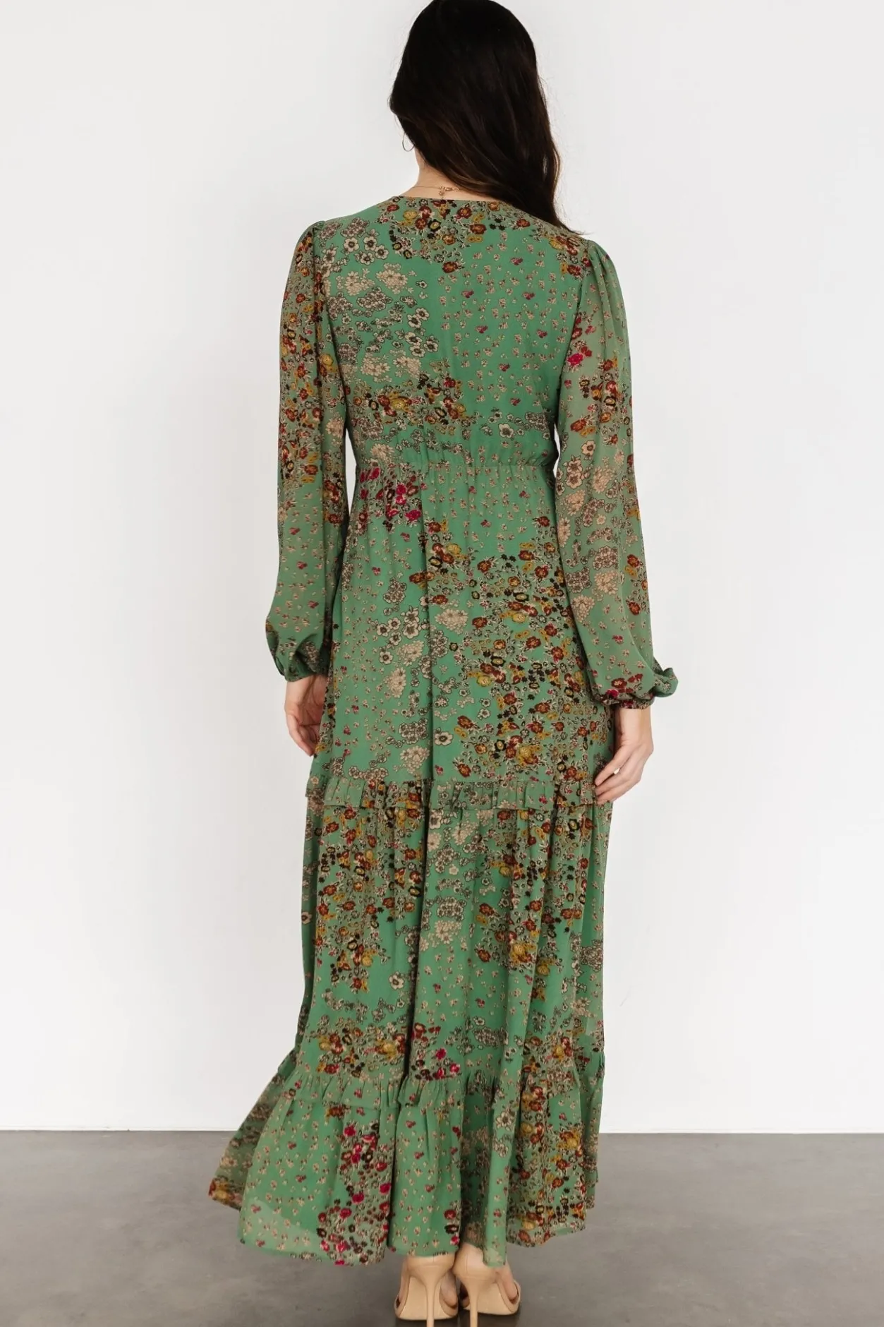 Hot Baltic Born Bowman Deep V Maxi Dress | Green Multi GreenMulti