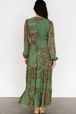 Hot Baltic Born Bowman Deep V Maxi Dress | Green Multi GreenMulti