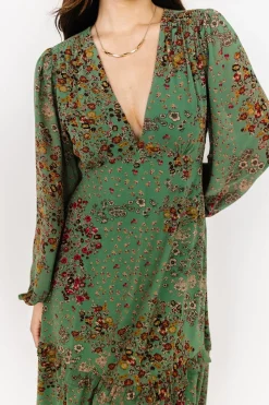 Hot Baltic Born Bowman Deep V Maxi Dress | Green Multi GreenMulti