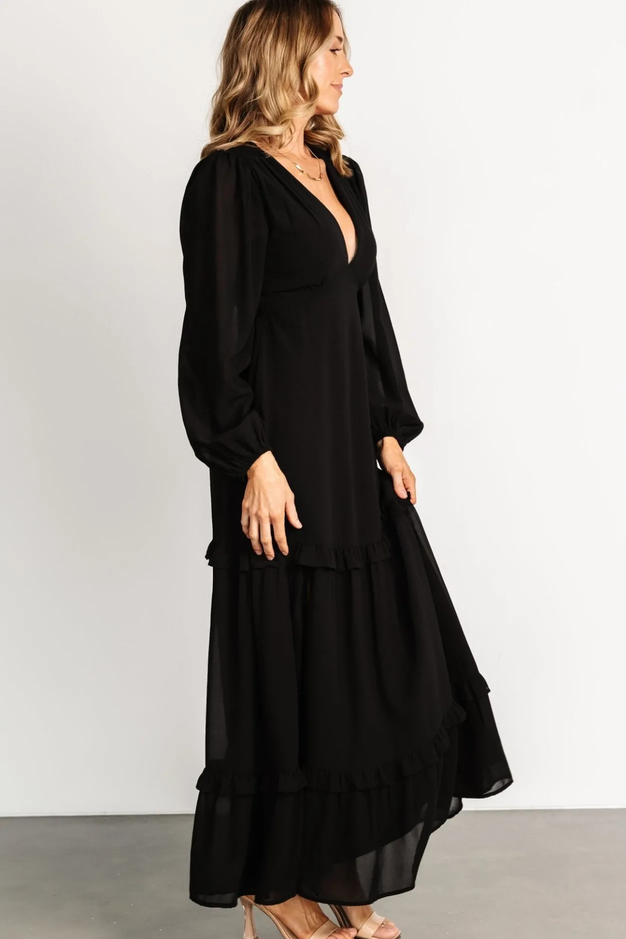 Discount Baltic Born Bowman Deep V Maxi Dress | Black