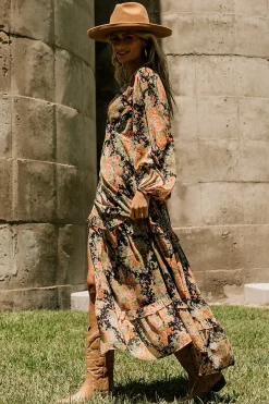 Discount Baltic Born Bowman Deep V Maxi Dress | Navy Floral NavyFloral