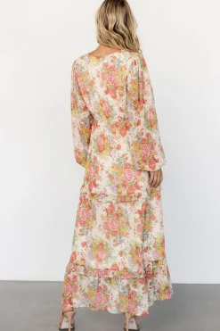 Hot Baltic Born Bowman Deep V Maxi Dress | Cream Multi Floral CreamMultiFloral