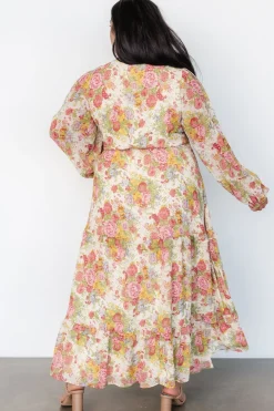 Hot Baltic Born Bowman Deep V Maxi Dress | Cream Multi Floral CreamMultiFloral