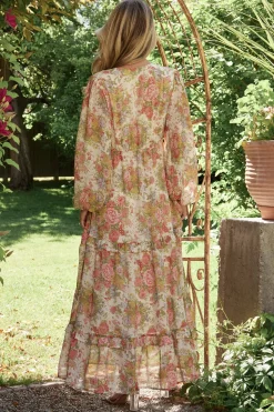 Hot Baltic Born Bowman Deep V Maxi Dress | Cream Multi Floral CreamMultiFloral