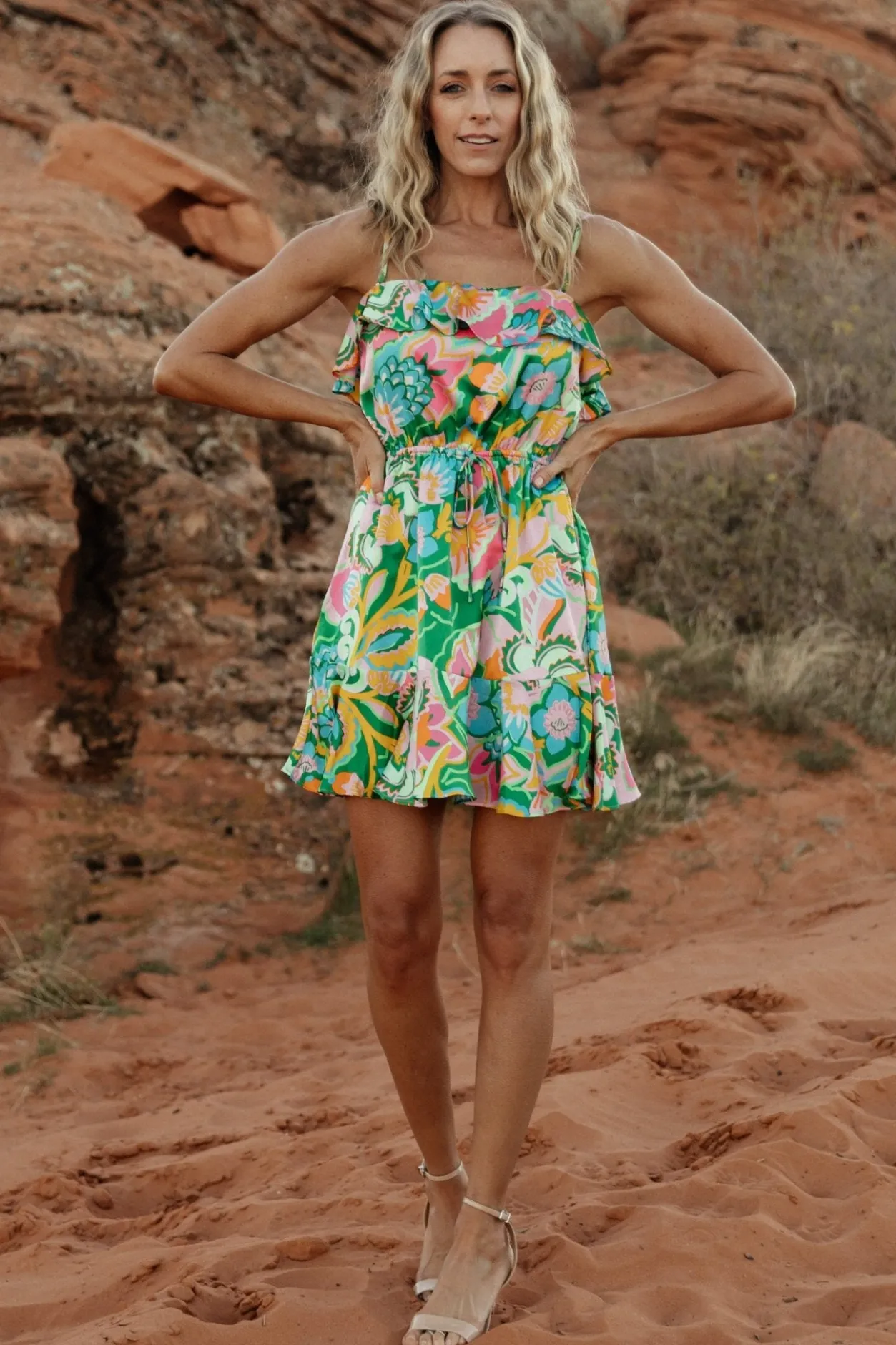 Discount Baltic Born Braiden Short Dress | Green Multi Floral GreenMultiFloral